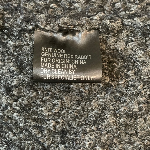 Linda Richards Genuine Rabbit Fur & Knit Vest (XS) Charcoal - Picture 7 of 7